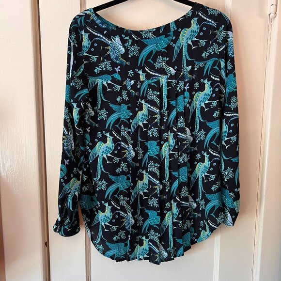 Ladies Loft Roll Tab Long Sleeved Blouse Size XSP Pre-owned Peacock Boa…‎ - Picture 2 of 4
